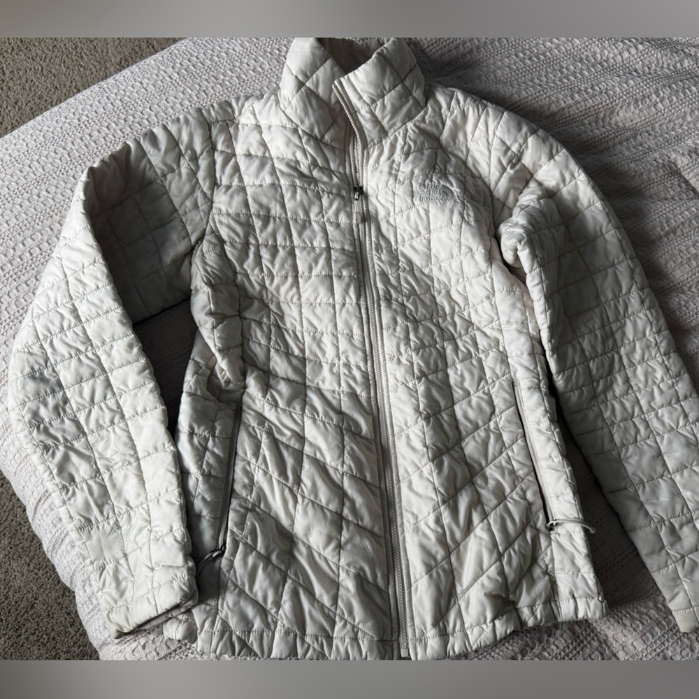 The North Face Cream Quilted Jacket
